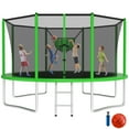 thumbnail image 1 of Jump Into Fun Trampoline 12FT 8 10 14 15 16FT Outdoor Trampoline for Kids and Adults with Enclosure and Basketball Hoop, 1200LBS Weight Capacity for 4-5 Adults and Kids, Easy Assembly, 1 of 7