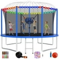 thumbnail image 1 of Jump Into Fun Trampoline 12FT 8 10 14 15 16FT Outdoor Trampoline for Kids and Adults with Enclosure and Basketball Hoop, Lights,Sprinklers and More Gifts, 1200LBS Trampoline for 4-5 Adults and Kids, 1 of 7