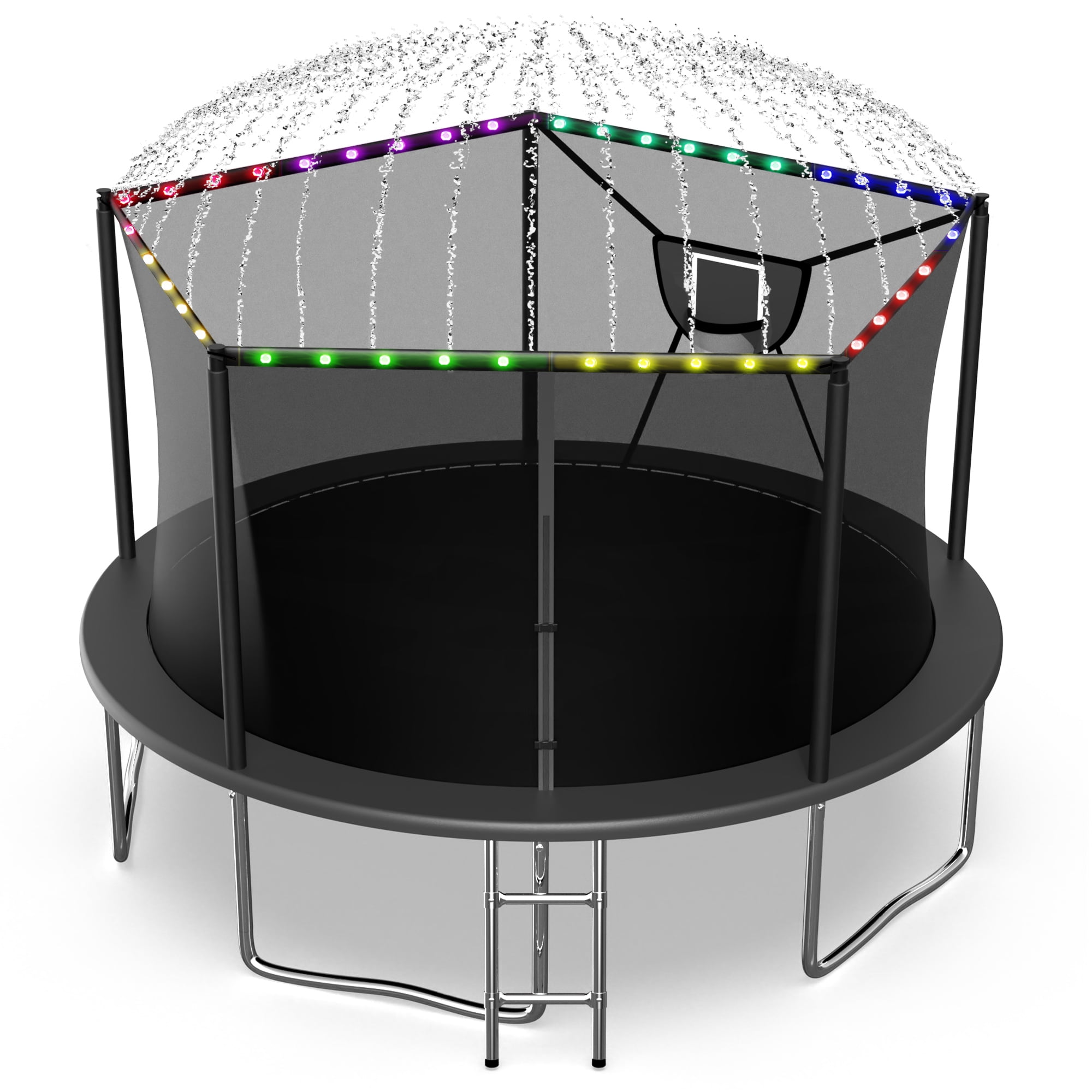 Jump Into Fun Trampoline 14FT Outdoor Trampoline with Enclosure Net and ...