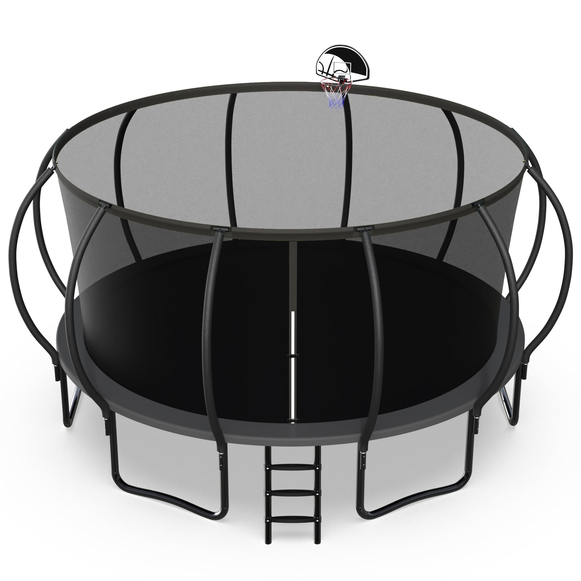 Jump Into Fun 15FT Trampoline 1500LBS for 8 Kids and Adults, Galvanized ...