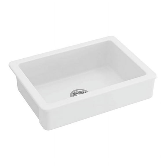 Jump Into Fun 30 Inch Farmhouse Kitchen Sink, Apron Front Kitchen Sink Single Bowl White Fireclay Porcelain Ceramic Farm Kitchen Sinks 30"L x 19"W x 8"H