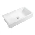 thumbnail image 1 of Jump Into Fun 37 Inch Farmhouse Kitchen Sink, Apron Front Kitchen Sink Single Bowl White Fireclay Porcelain Ceramic Farm Kitchen Sinks 37"L x 19"W x 8"H, 1 of 6