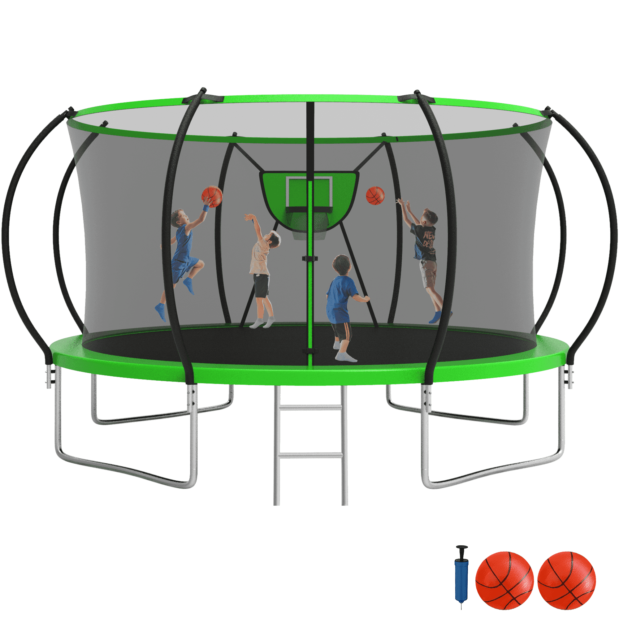 Jump Into Fun Trampoline 10FT 12FT 14FT 16FT, Trampoline with Enclosure 