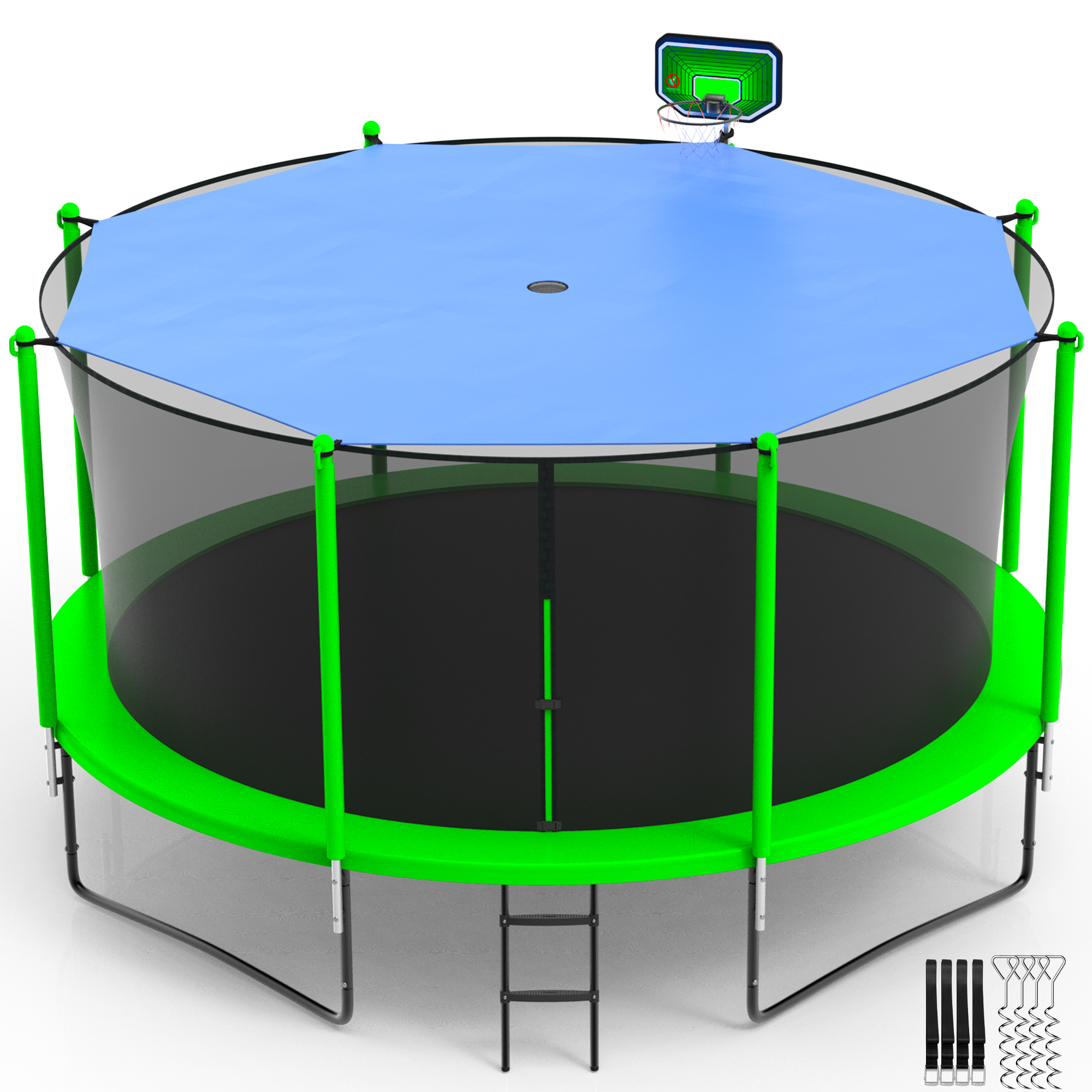 Jump Into Fun Trampoline 12 14 16FT with Trampoline Sun Cover