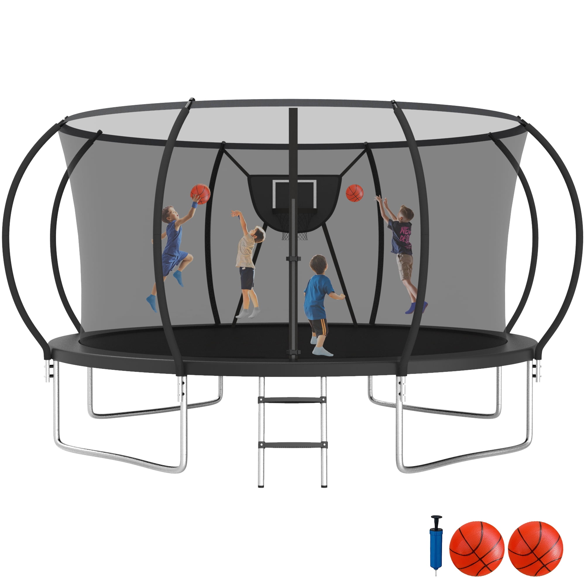 Jump Into Fun Trampoline 12FT 14FT, Trampoline with Enclosure