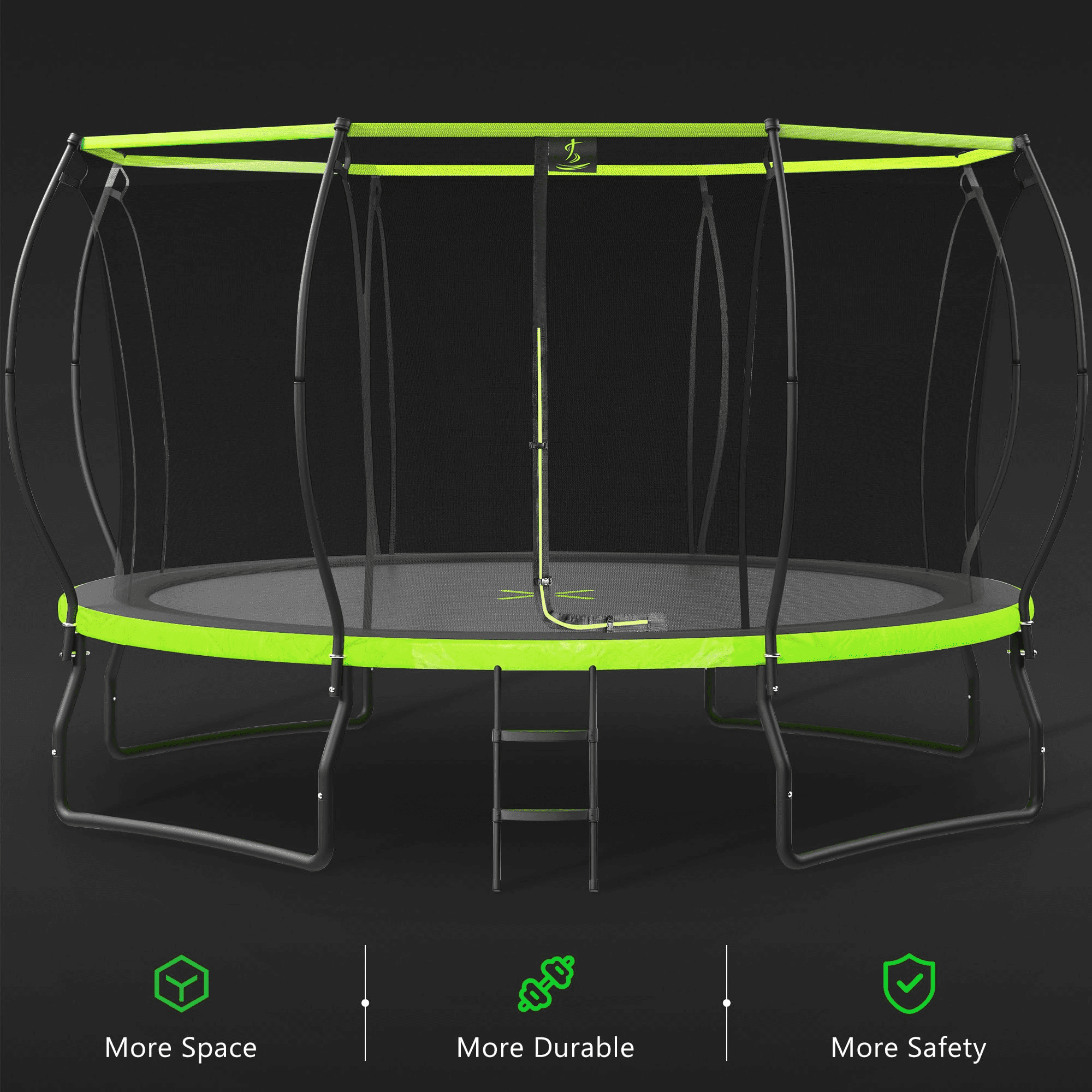 Jump Into Fun Trampoline 14FT, 1500LBS Capacity, 67 Kids/23 Adults