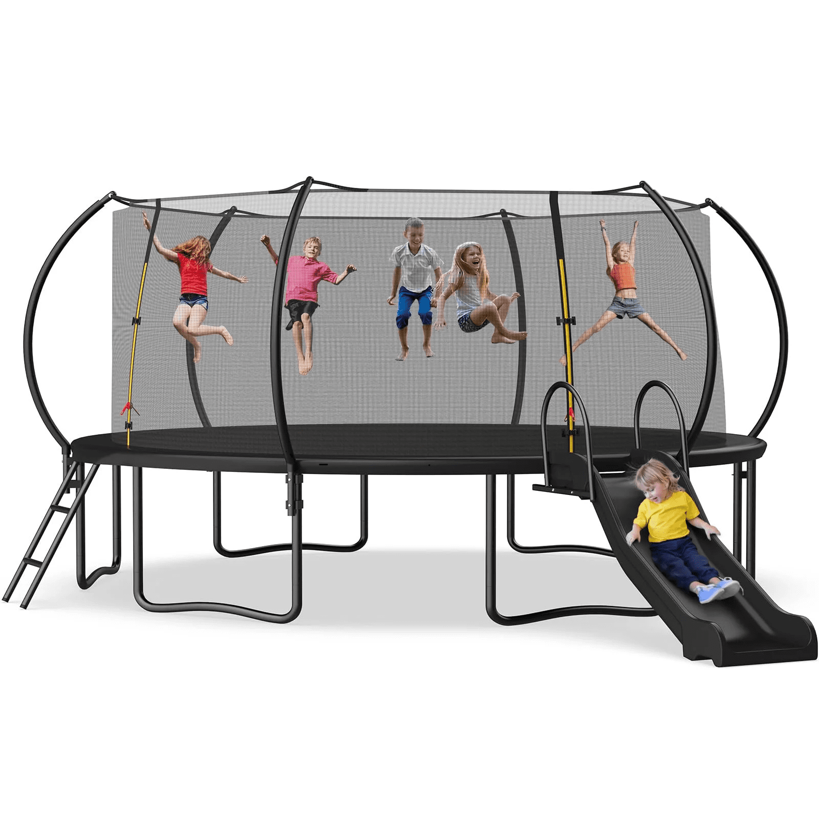 Jump Into Fun Trampoline with Enclosure, 14FT 1200LBS Trampoline for 12 Adults/ 56 Kids
