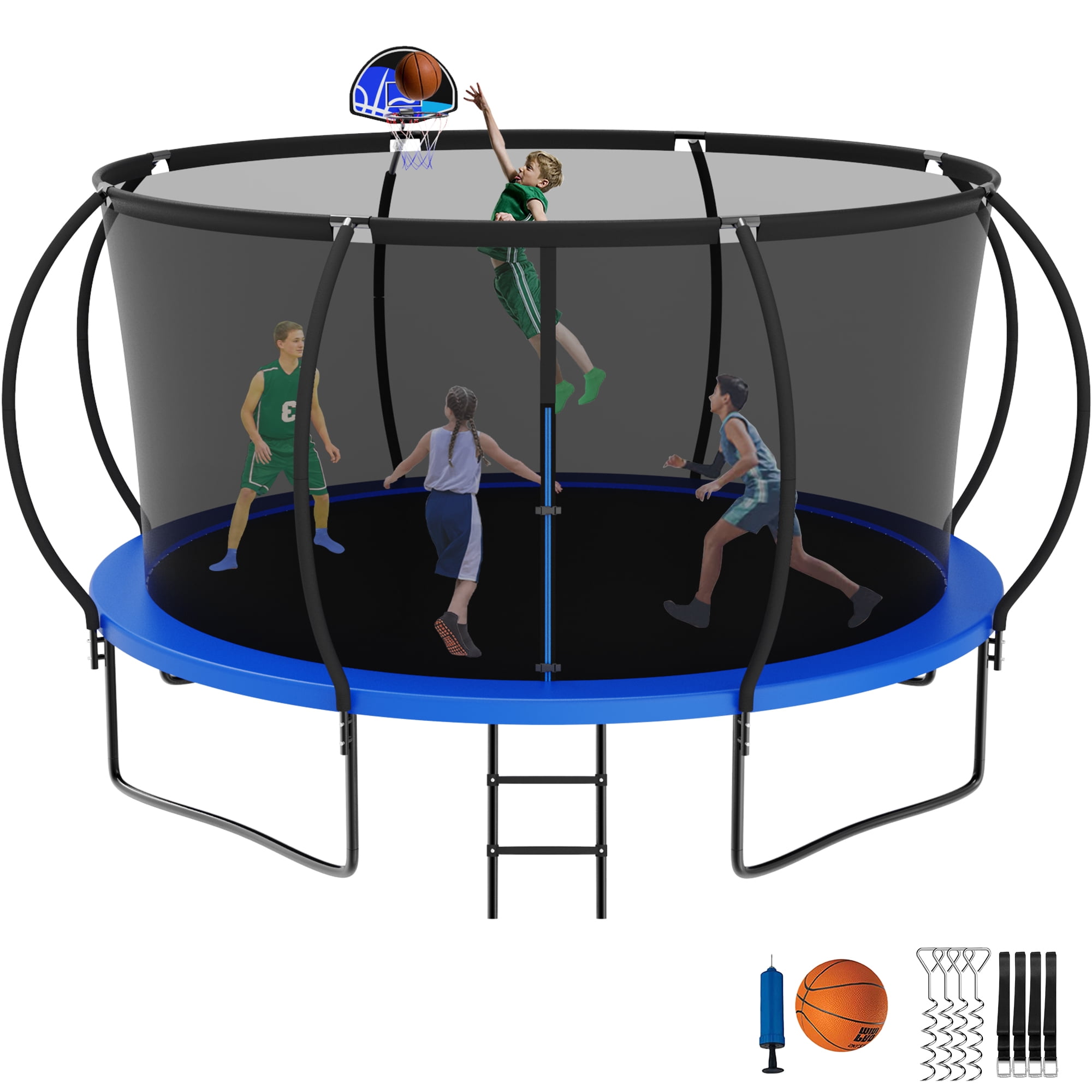 Jump Into Fun Trampoline with Enclosure, 14FT 1400LBS Trampoline for