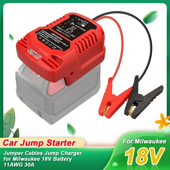 Jump Leads Clamps for Milwaukee 18 V M18 Battery Starter, Automotive Booster Cable, Portable Car Battery Booster, 12 V Jump Starter Jump Starter, Input Adapter