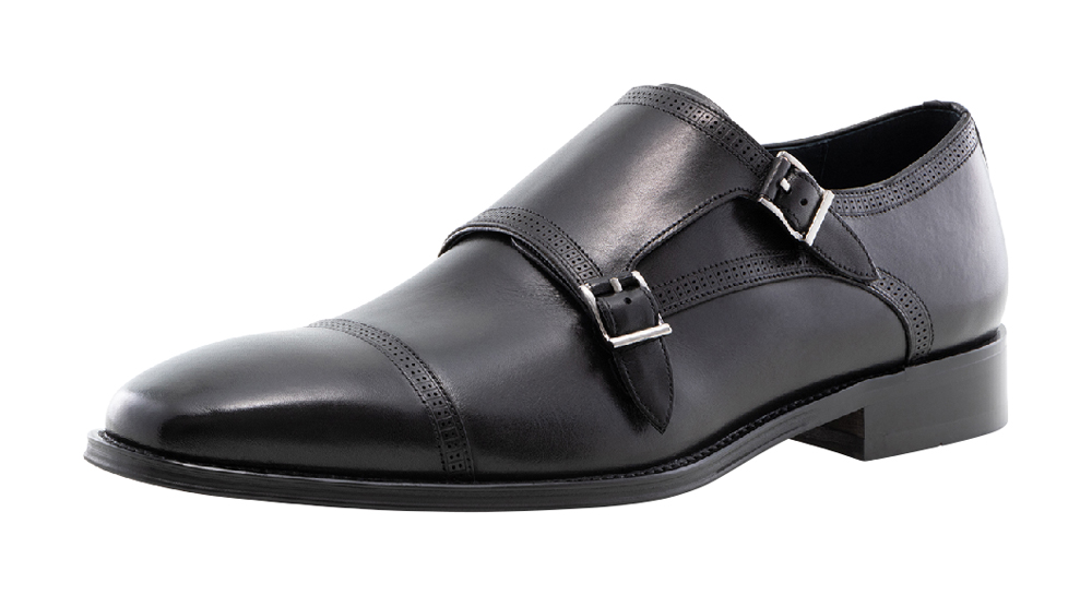 Jump Newyork Mccain Fashionable Light Weight Leather Upper Narrow Toe Double Monk Straps Formal Shoes | Oxford Shoes | Dress Shoes for Men - image 1 of 6