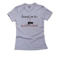 thumbnail image 1 of Jump On the Bandwagon - Funny Jumping Stick Figure Women's Cotton Grey T-Shirt, 1 of 2