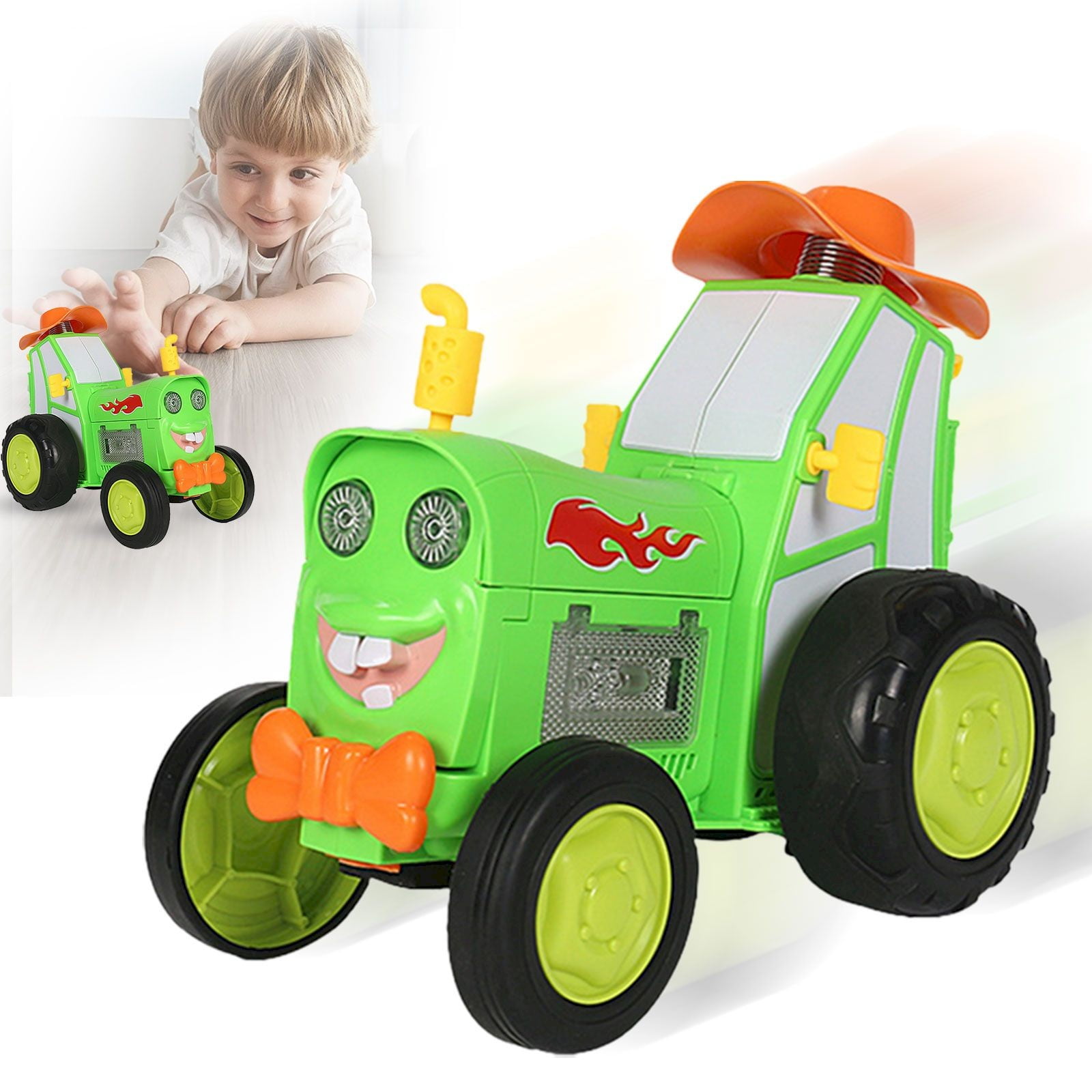 Jump Remote Tractor Stunt Car Crazy Jumping Car Toys 360° Rotating ...