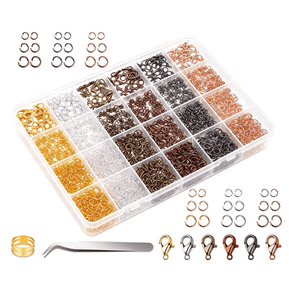 Jump Rings, 2340Pcs Open Jump Rings and Lobster Clasps Jewelry Making Supplies Kit for Necklace and Jewelry Repair