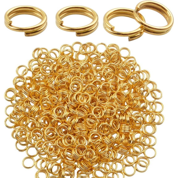 Jump Rings, 500 Pieces Golden Double Loop Round Split Rings Small Key Chain Hoops for Key Charms Jewelry Making, 6mm