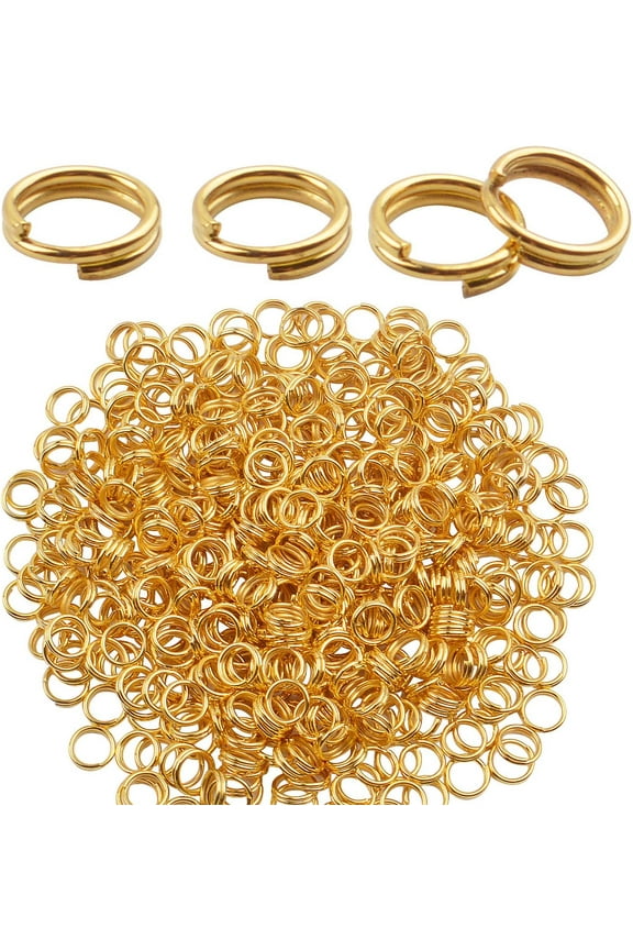 Jump Rings, 500 Pieces Golden Double Loop Round Split Rings Small Key Chain Hoops for Key Charms Jewelry Making, 6mm