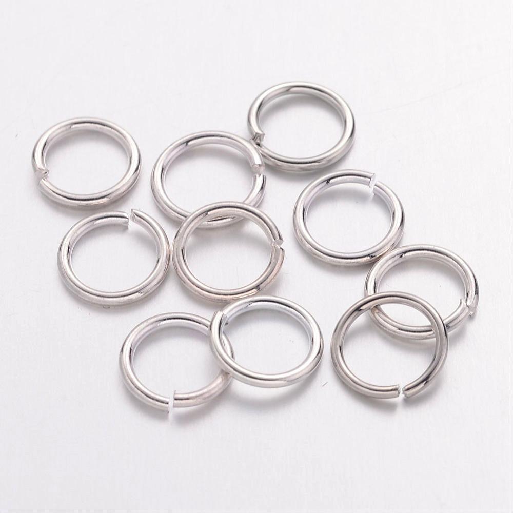 Jump Rings Open Jump Rings Brass Cadmium Free & Nickel Free & Lead Free Platinum 8x1mm 18 Gauge Inner Diameter: 6mm about 3600pcs/500g