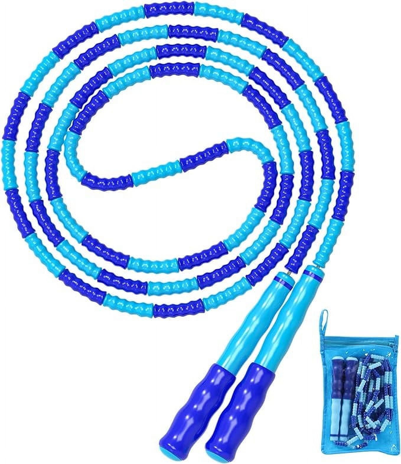 Jump Rope, Adjustable Length Tangle-Free Segmented Soft Beaded Skipping ...