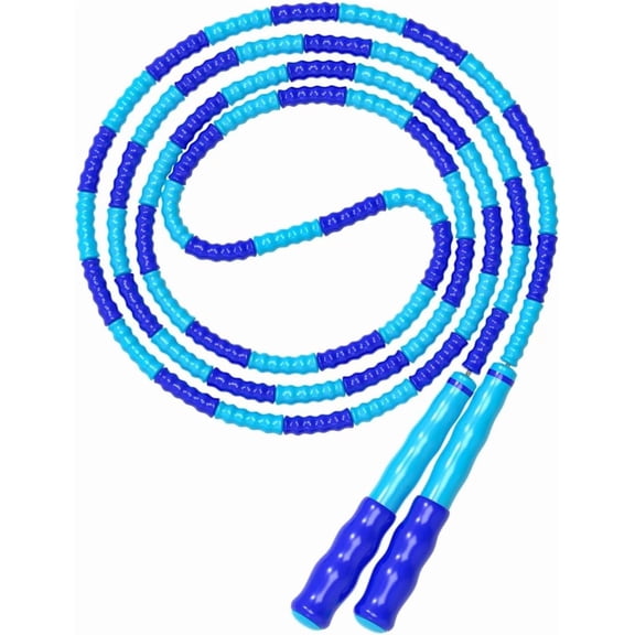 Jump Rope, Adjustable Length Tangle-Free Segmented Soft Beaded Skipping Rope, Fitness Jump Rope for Kids, Man, and Women Weight Loss 9.2 Feet