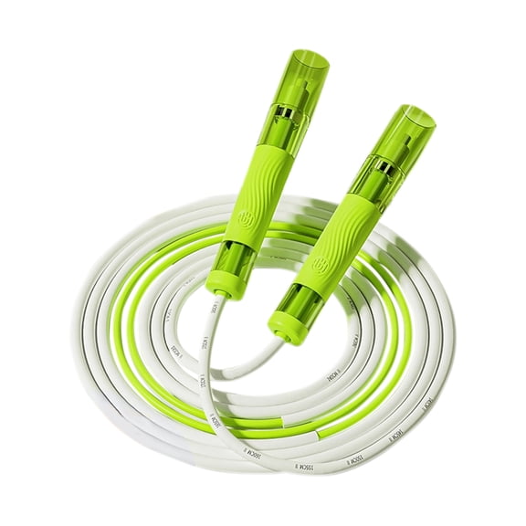 Jump Rope -Adjustable Speed Skipping Rope with Dual Bearings, Segmented Anti-Tangle Cord, Silicone Handles, Indoor Outdoor Fitness Training - Phys. Ed, Gym, Fitness and Recreational Use, 9'L