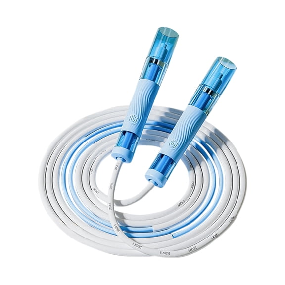 Jump Rope -Adjustable Speed Skipping Rope with Dual Bearings, Segmented Anti-Tangle Cord, Silicone Handles, Indoor Outdoor Fitness Training - Phys. Ed, Gym, Fitness and Recreational Use, 9'L