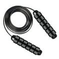 thumbnail image 1 of Jump Rope Adjustable Steel Jump Rope Workout with Foam Handles for Fitness, Home Exercise & Slim Body - All black, 1 of 5