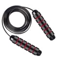 thumbnail image 1 of Jump Rope Adjustable Steel Jump Rope Workout with Foam Handles for Fitness, Home Exercise & Slim Body - Black red, 1 of 5