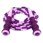 Jump Rope Adjustable with Anti-Slip Grip Soft Plastic Beaded Tangle-Free, Purple