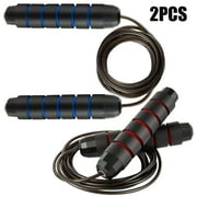 Jump Rope, Ball Bearings Tangle-Free Rapid Speed Cable Skipping Rope for Women, Aadult Iump Ropes Jump Rope for Men, Workout Jump Rope,Women and Kids - Jump Ropes for Fitness 2 Pack(Blue + Red)