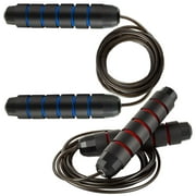Jump Rope, Ball Bearings Tangle-Free Rapid Speed Cable Skipping Rope for Women, Aadult Iump Ropes Jump Rope for Men, Workout Jump Rope,Women and Kids - Jump Ropes for Fitness 2 Pack(Blue + Red)