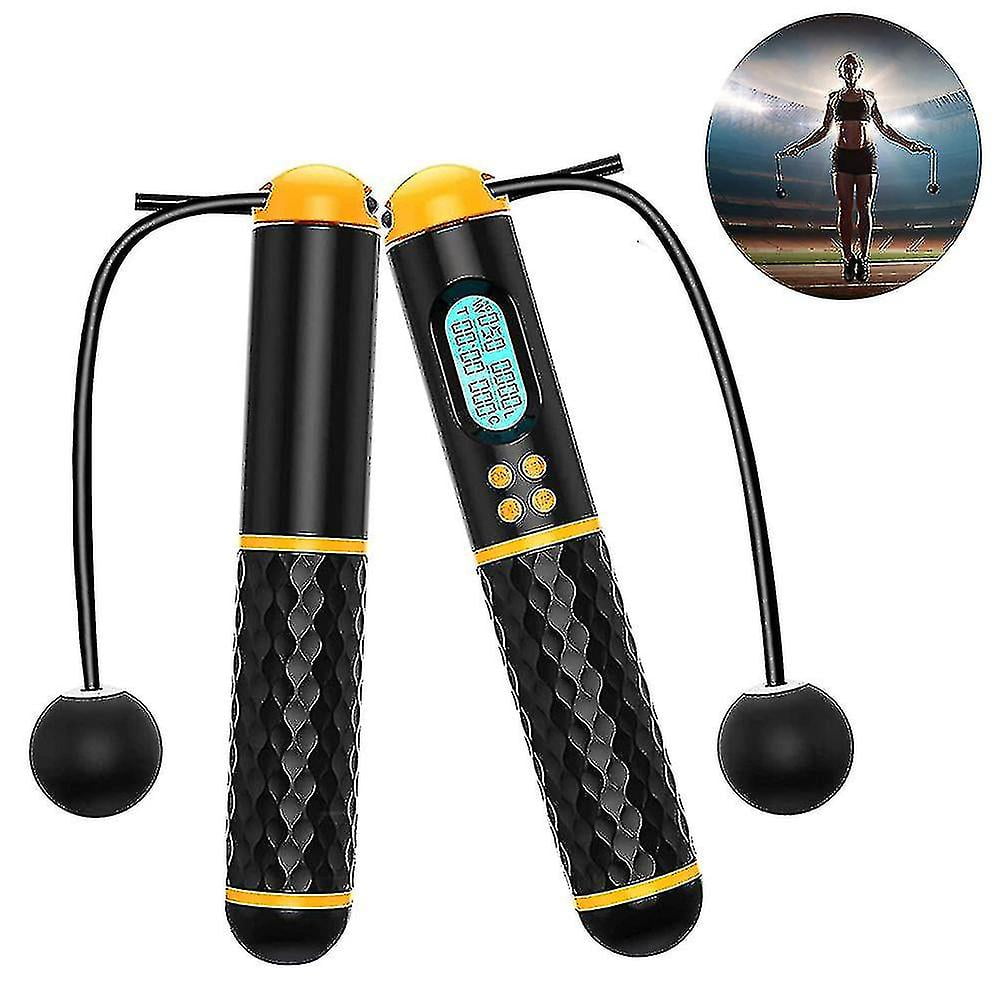 Jump Rope, Digital Weighted Ropeless Skipping Rope, Adjustable Cordless ...