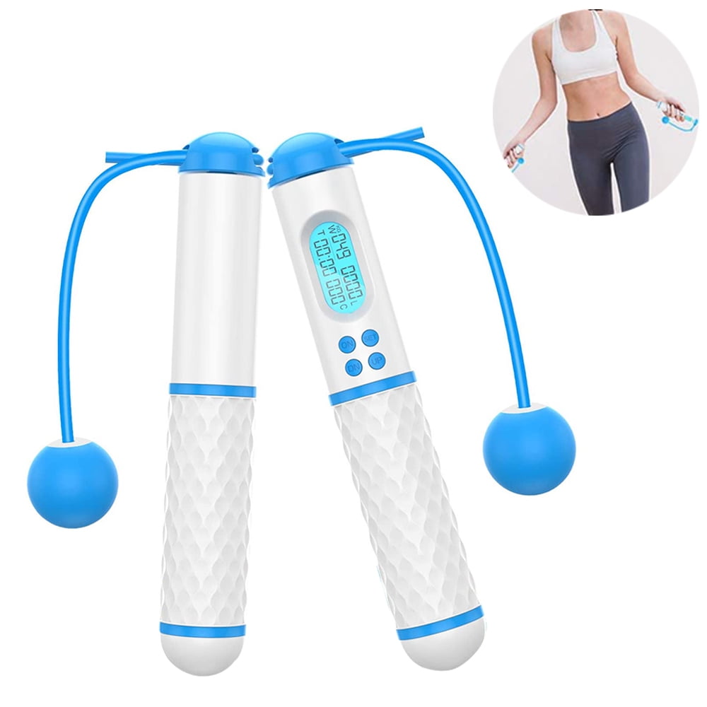 Jump Rope, Digital Weighted Ropeless skipping Rope, Adjustable Cordless ...