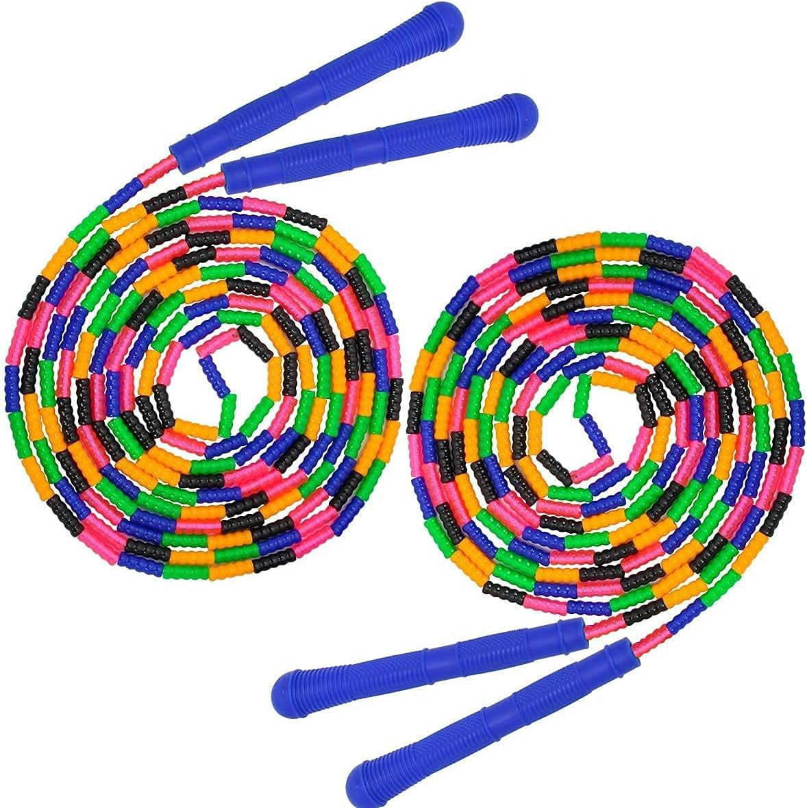 Jump Rope, Double Dutch Jump Ropes, Soft Beaded Skipping for Kids Adults, Plastic Segmented Long Enough