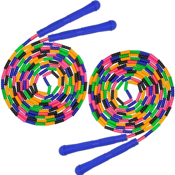 Jump Rope, Double Dutch Jump Ropes, Soft Beaded Skipping for Kids Adults, Plastic Segmented Long Enough