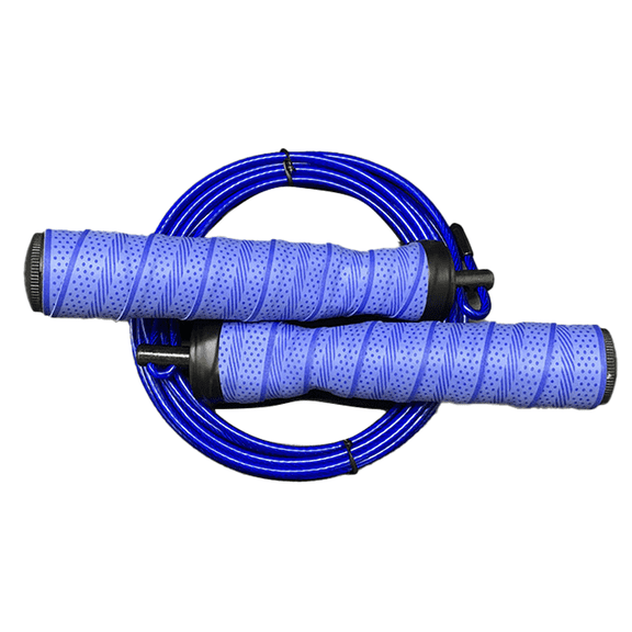 Jump Rope Fast Speed , Noslip Grip, Ball Bearing Handles, Adjustable, Boxing,Wod, Weight Loss - blue
