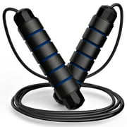 Jump Rope , Fitness Rope with Tangle-Free Rapid Speed with Ball Bearings for Women, Men, and Kids, Adjustable Steel Skipping Rope with Foam Handles for Gym Fitness, Home Exercise & Slim Body，Blue