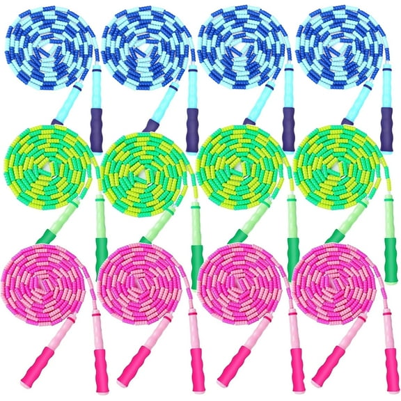 Jump Rope For Kids, Soft Beaded Rope, Adjustable Length Tangle-Free Segmented Skipping Ropefor Women, Men and Kids Keeping Fit, Workout Weight Loss