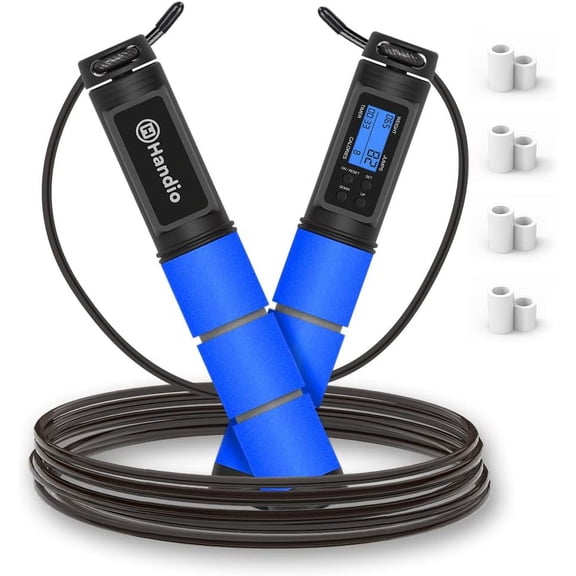 Jump Rope, Jump Rope with Counter, Workout Jumping Rope with Steel Ball Bearings, Adjustable Length Speed Skipping Rope for Men Women Kids Home Gym, Crossfit, Fitness Exercise
