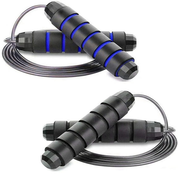 Jump Rope,Jump Ropes for Fitness for Women and Men ,Speed Jumping Rope for Workout with Ball Bearings,Adjustable Skipping Rope for Exercise&Slim Body at Home School Gym(Black+Blue)