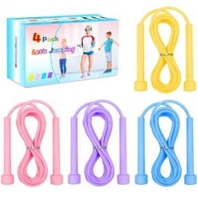 Kids Jump Ropes in Bright Colors and LED Lights for Outdoor Play