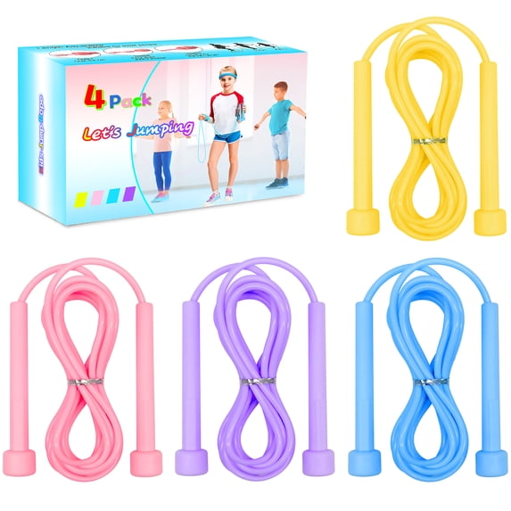 Some Skip Ropes KECIABO, Jump Rope for Kids, 4 Pack Soft Durable PVC, Blue - Walmart.com