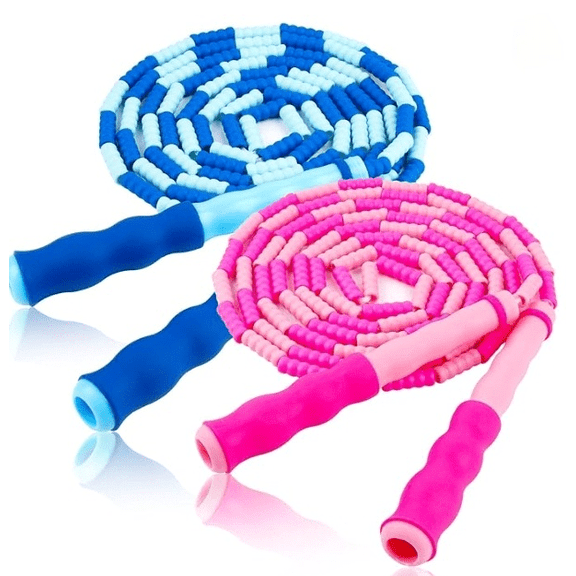 Jump Rope for Kids - Adjustable Soft Skipping Rope with Skin-Friendly Foam Handles for Kids, Boys, Girls, Children - Outdoor Fun Activity, Great Party Favor, Exercise Activity & Fitness(2 Pcs)