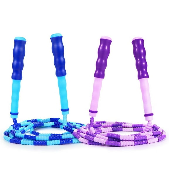 Jump Rope Kids-Soft Beaded Skipping Rope Adjustable Tangle-Free Segmented Jumping Rope for Children and Students