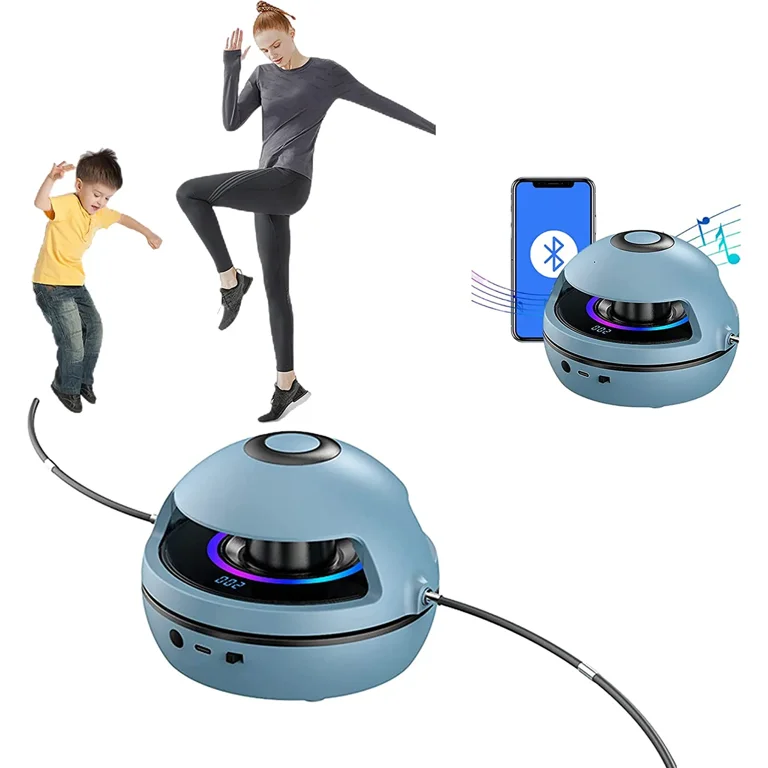 Jump Rope Machine for kids workout equipment wiht Music Light ,kids exercise  equipment ,workout accessories for women Home Workout Automatic Rope  Skipping Machine Adjustable 1-10 Speed Level 