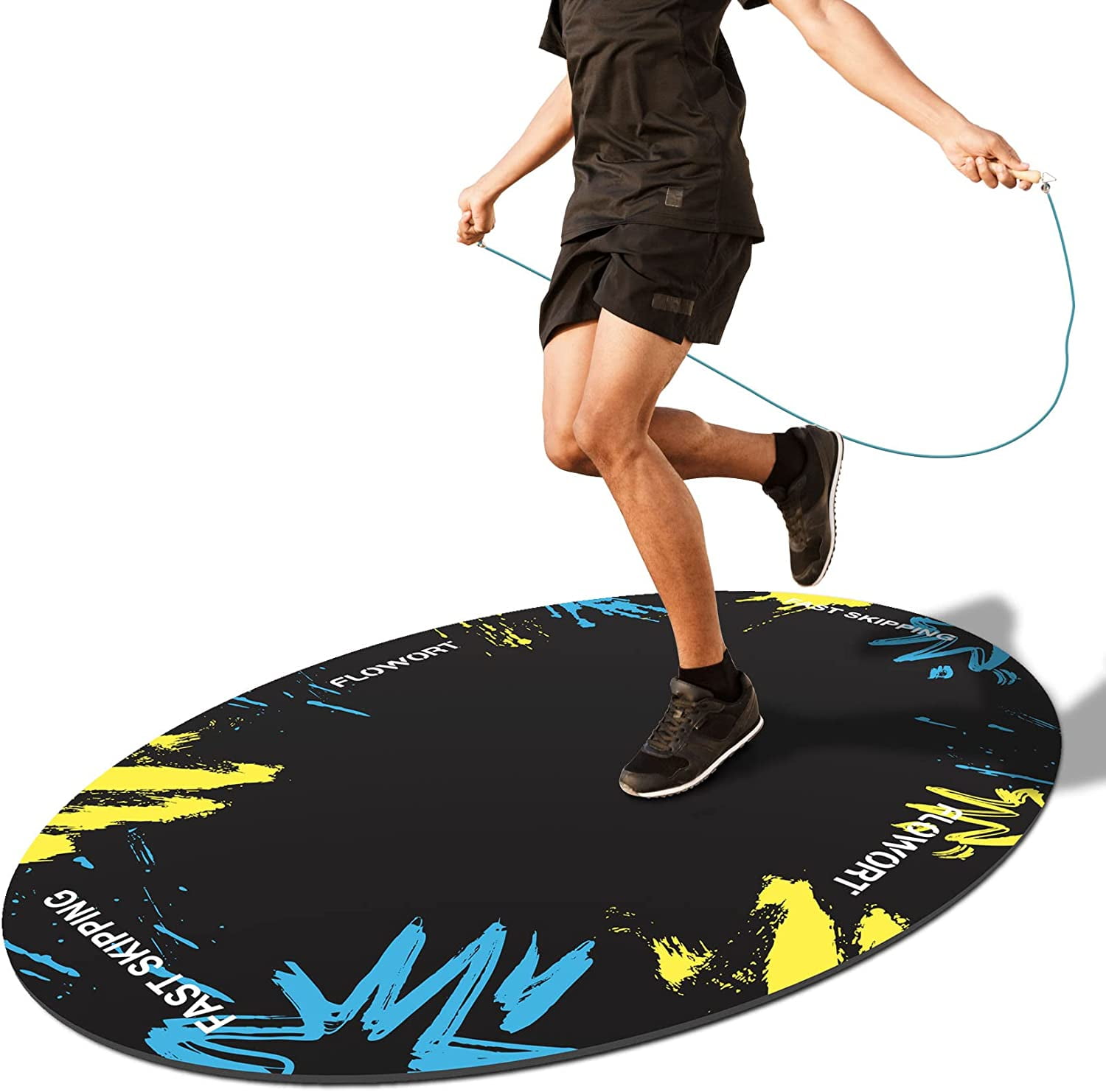 Jump Rope Mat Large Rubber Exercise Mat Indoor Outdoor Shock Absorbing