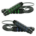 thumbnail image 1 of Jump Rope Skipping Rope for Fitness Workout Tangle-Free Speed Jumping Rope for Exercise - black blue + black green, 1 of 5