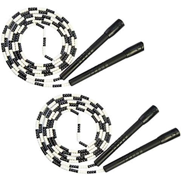 Jump Rope - Soft Beaded Segment Skipping Rope - Adjustable for Men, Women and Kids Tangle-Free Jumping Rope for Workout, Exercise, Keeping Fit and Fitness Training, 2PC
