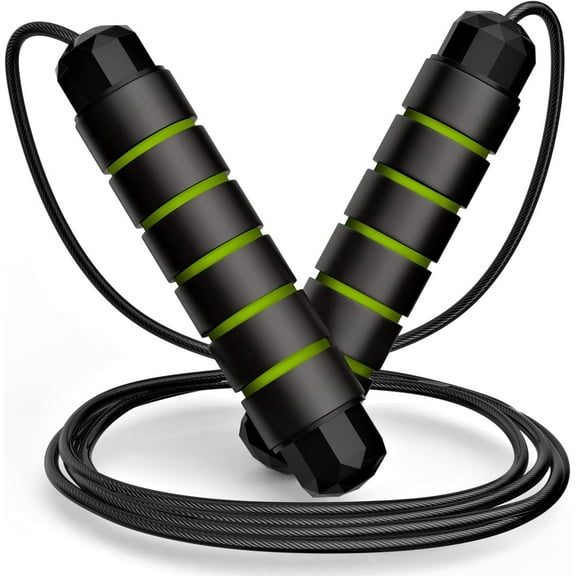 Jump Rope, Tangle-Free Rapid Speed Jumping Rope Cable with Ball Bearings for Women, Men , Adjustable Steel Jump Rope with Foam Handles for Home Gym Exercise Fitness Workout Equipment & Slim Body