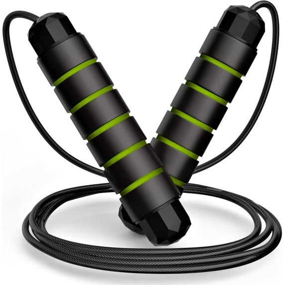 Jump Rope, Tangle-Free Rapid Speed Jumping Rope Cable with Ball Bearings for Women, Men, and Kids, Adjustable Steel Jump Rope Workout with Foam Handles for Fitness, Home Exercise & Slim Body