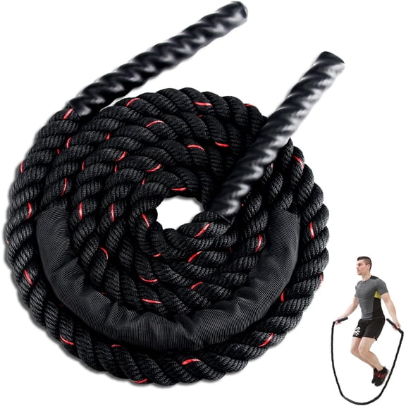 Weighted Jump Rope for Men Women, 1.5lb 2.8lb Heavy Jumping Ropes Fitness, Adult Skipping Home Gym Exercise, Improve Strength and Building Muscle Workout Equipment