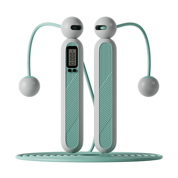 Jump Rope With Counter - For Women Men Adult Adjustable Cordless Counting Jumping Rope For Fitness - blue